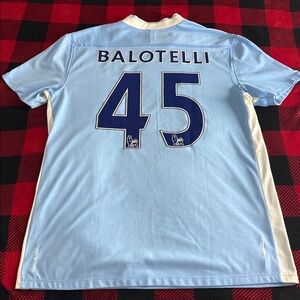 Manchester City #45 Mario Balotelli 2011-12 Vintage Umbro Home Jersey